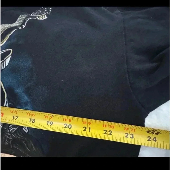 VTG Y2K Gothic Skeleton Playing Guitar Black Tshirt XL Unisex 100% Cotton Anvil - Picture 9 of 10